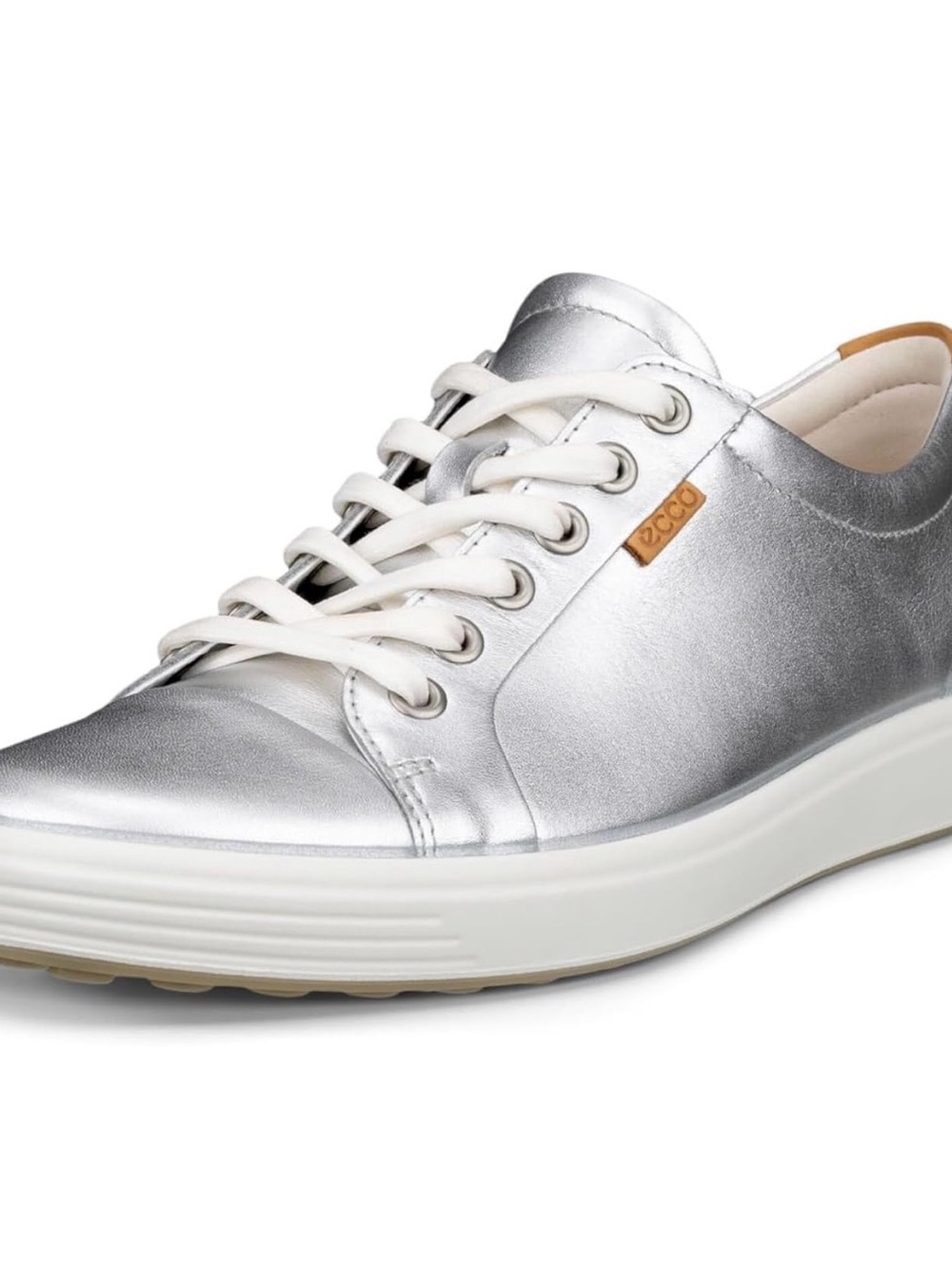 ECCO womens Soft 7 Sneakers metalic silver Size 12-12.5